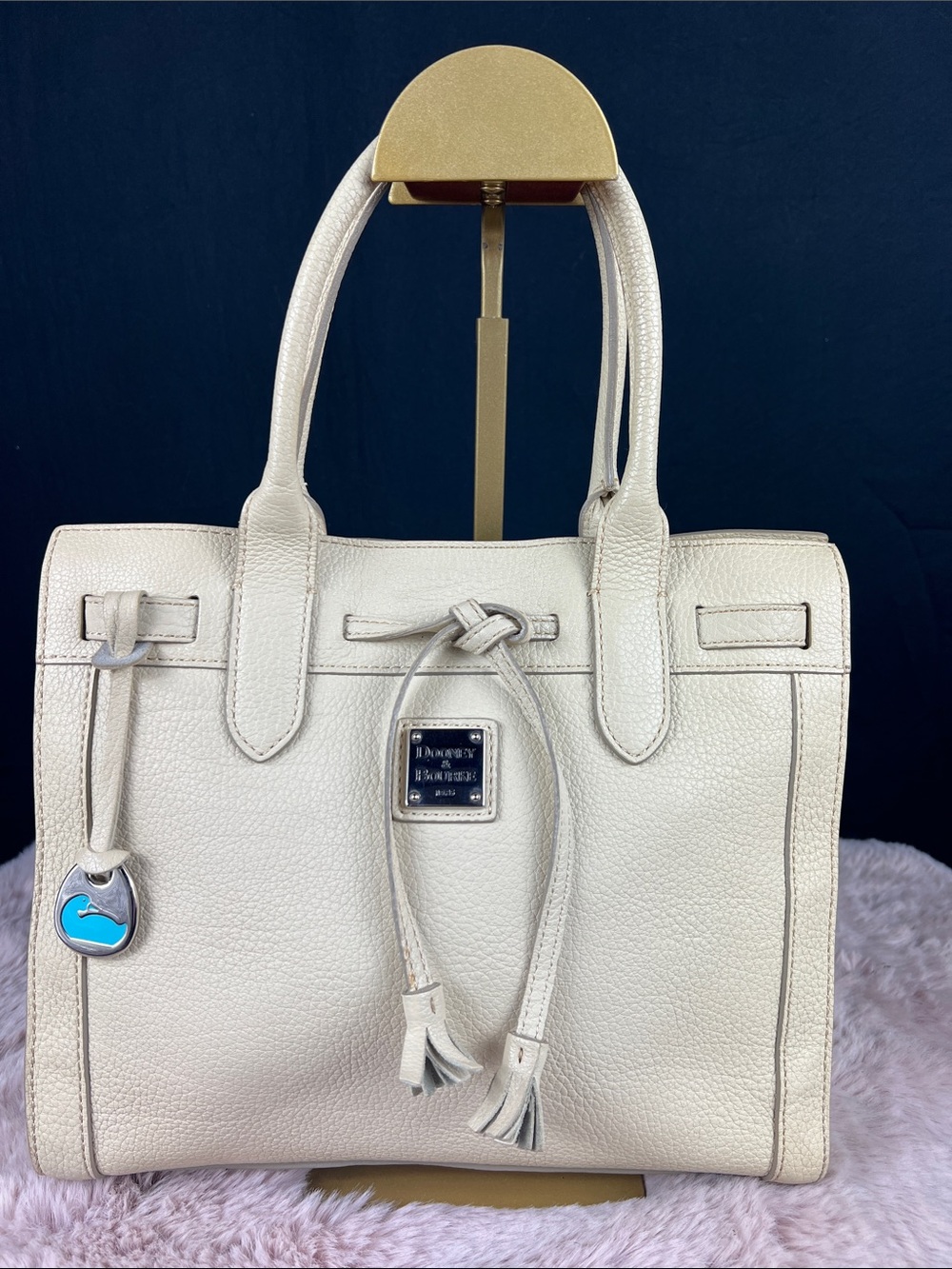 Dooney & Bourke Small Barlow Tote Ivory Pebbled Leather